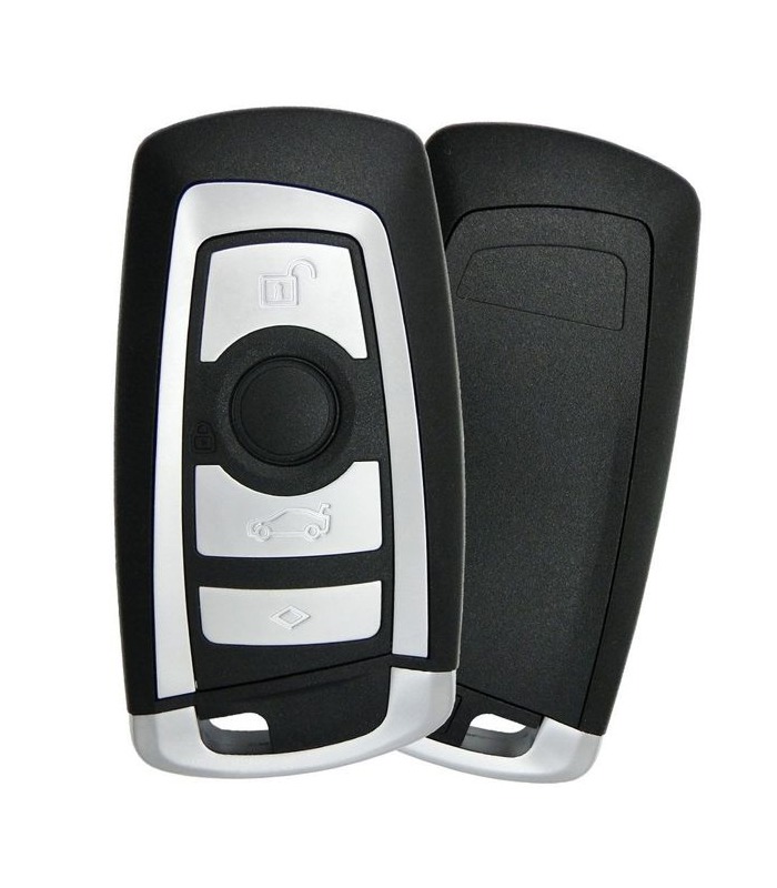 Car key fob featuring buttons for locking, unlocking, and trunk release, designed for modern vehicles. Essential for vehicle access and security.